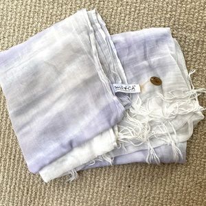 MA+ CH Marika Charles Purple Ombré Cotton Lightweight Scarf